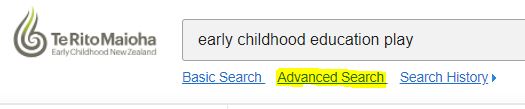 Te Rito Maioha advanced search option