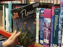 Books on library shelf