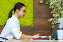 Woman at laptop